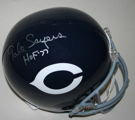 Gale Sayers Autographed Throwback 1962-73 Chicago Replica Helmet w/ HOF 77