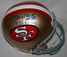 Jerry Rice Autographed Throwback San Francisco Replica Helmet w/ "T.D. King" Inscription