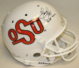 Thurman Thomas Autographed Throwback 1984-92 Oklahoma State Replica Helmet w. 2 x All American Inscription