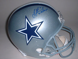 Troy Aikman Autographed Dallas Double Inscription Replica Helmet