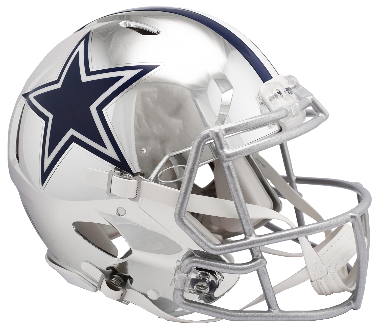 DALLAS COWBOYS CHROME SPEED AUTHENTIC HELMET| Retail Experience Victory Collectibles
