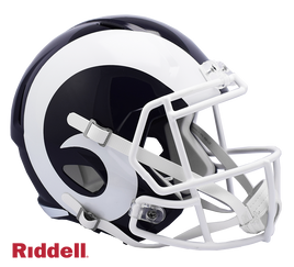 LOS ANGELES RAMS WHITE HORN CURRENT STYLE SPEED REPLICA HELMET