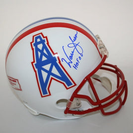 Warren Moon Autographed Throwback 1981-96 Houston Replica Helmet W HOF 06 Inscription